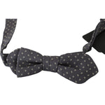 Dolce & Gabbana Elegant Silk Gray Circle Pattern Bow Tie Bow Tie Dolce & Gabbana Dark Slate Gray