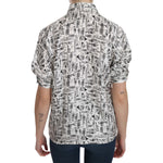 Dolce & Gabbana White Musical Instrument Collared Blouse Shirt TSH3114-36