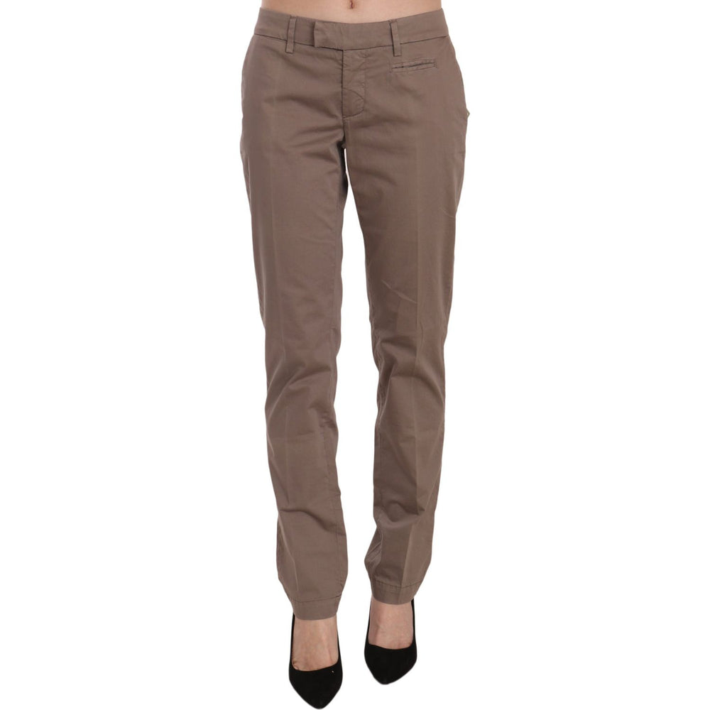 Dondup Brown Low Waist Straight Cut Trouser Pant PAN70185-31