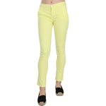 PINKO Yellow Cotton Stretch Low Waist Skinny Casual Trouser Pants PAN70191-26