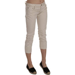 Dondup Beige Cotton Stretch Low Waist Skinny Cropped Capri Jeans PAN70211-29