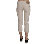 Dondup Beige Cotton Stretch Low Waist Skinny Cropped Capri Jeans PAN70211-29