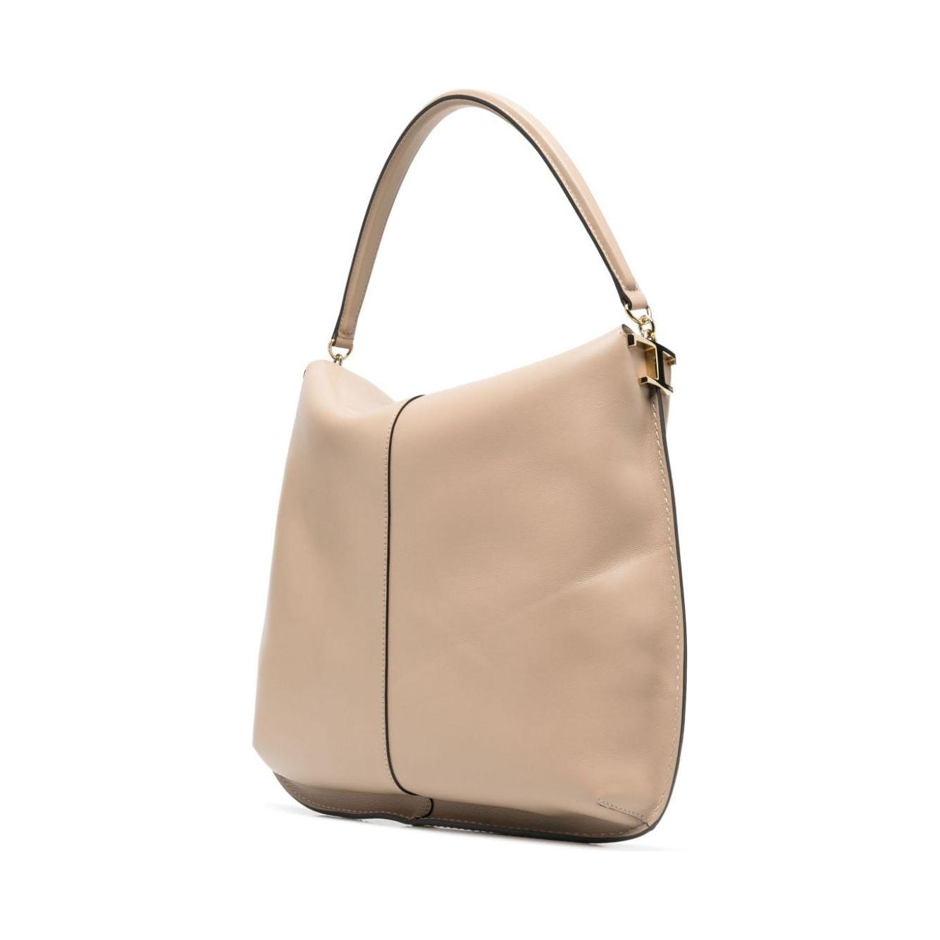Tod's Leather Tote Bag Dove Grey Shoulder Tod'S Tan