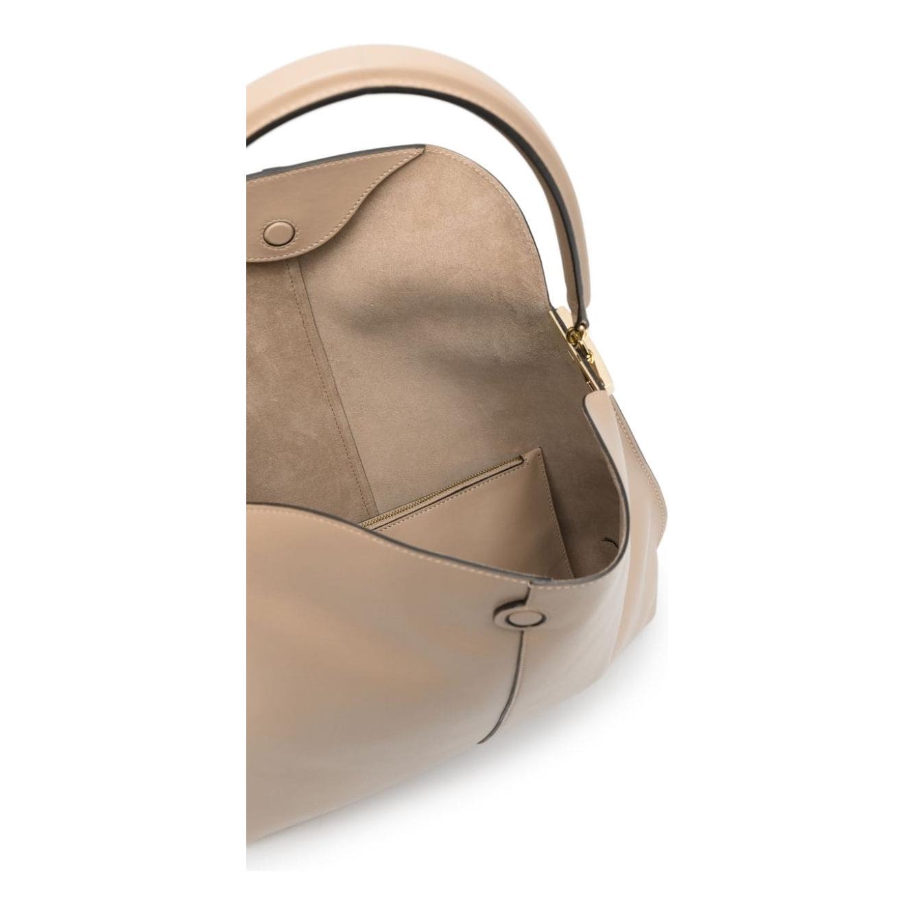 Tod's Leather Tote Bag Dove Grey Shoulder Tod'S Rosy Brown