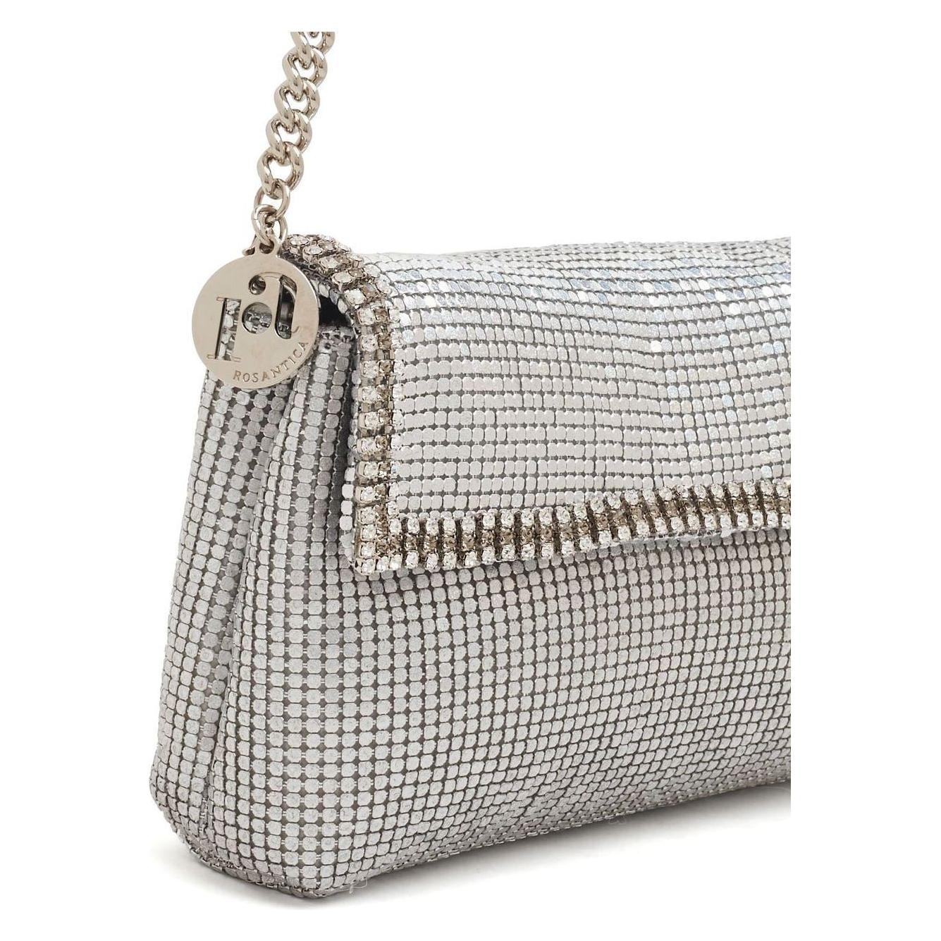 Rosantica crystal-embellished mesh bag Silver Handbag Rosantica Gray