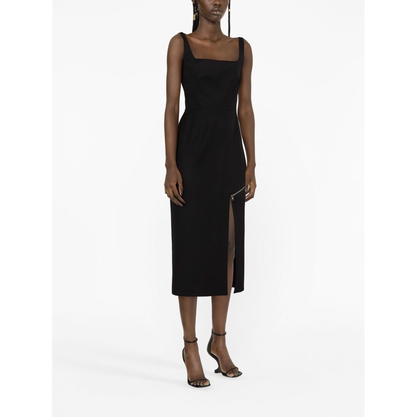 Alexander McQueen zip-embellished Midi Dress Dresses Alexander Mcqueen Dark Slate Gray