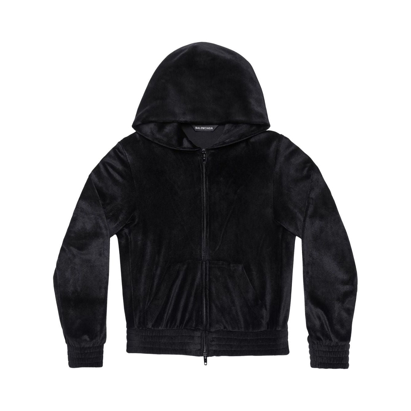 Balenciaga Crystal embellished velvet zip-up hoodie Topwear Balenciaga Black