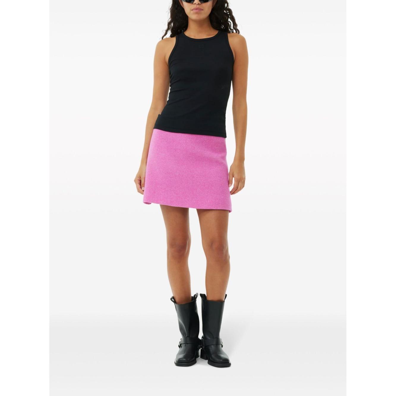 GANNI Top Black Topwear Ganni White Smoke