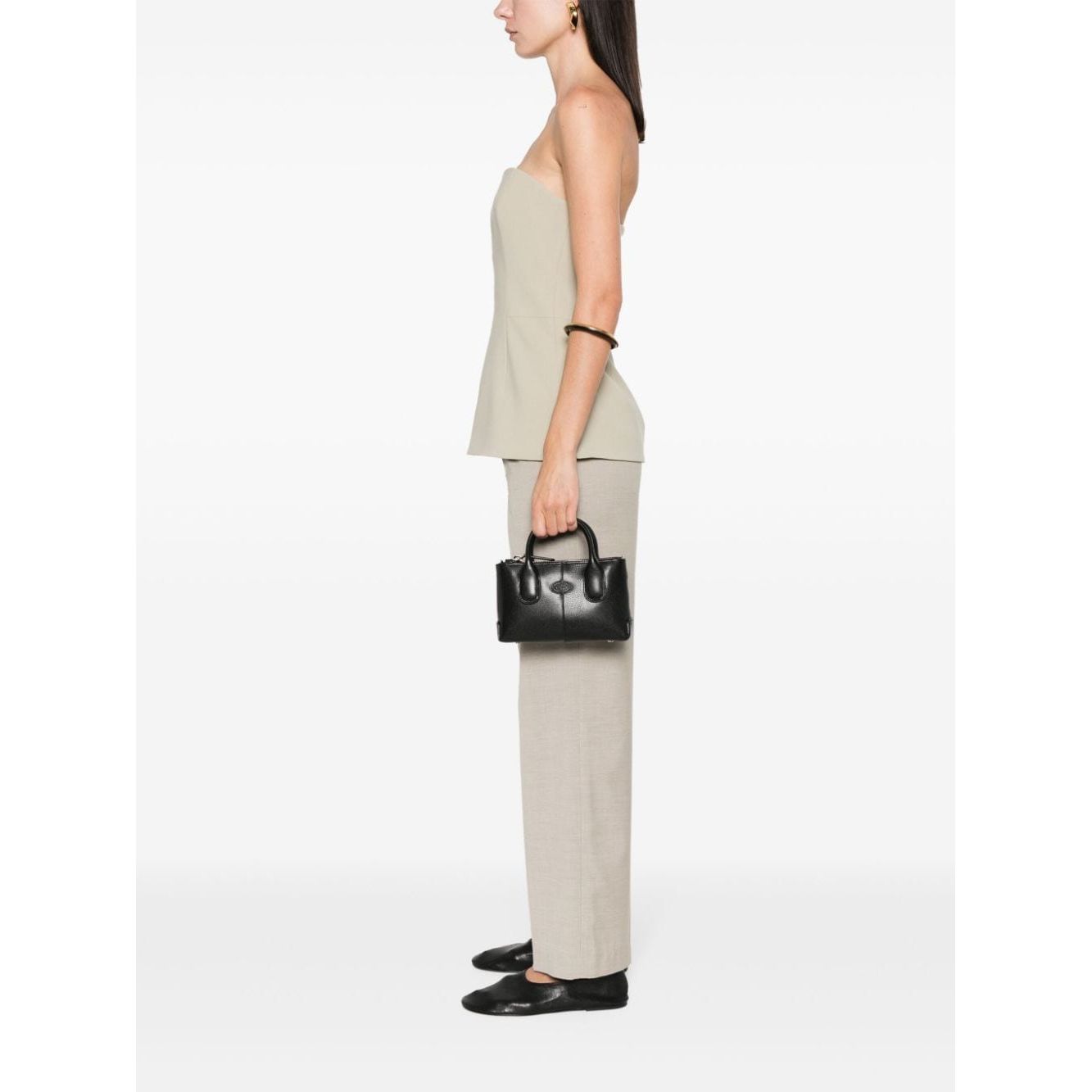 Tod's mini leather handbag Black Shoulder Tod'S White Smoke