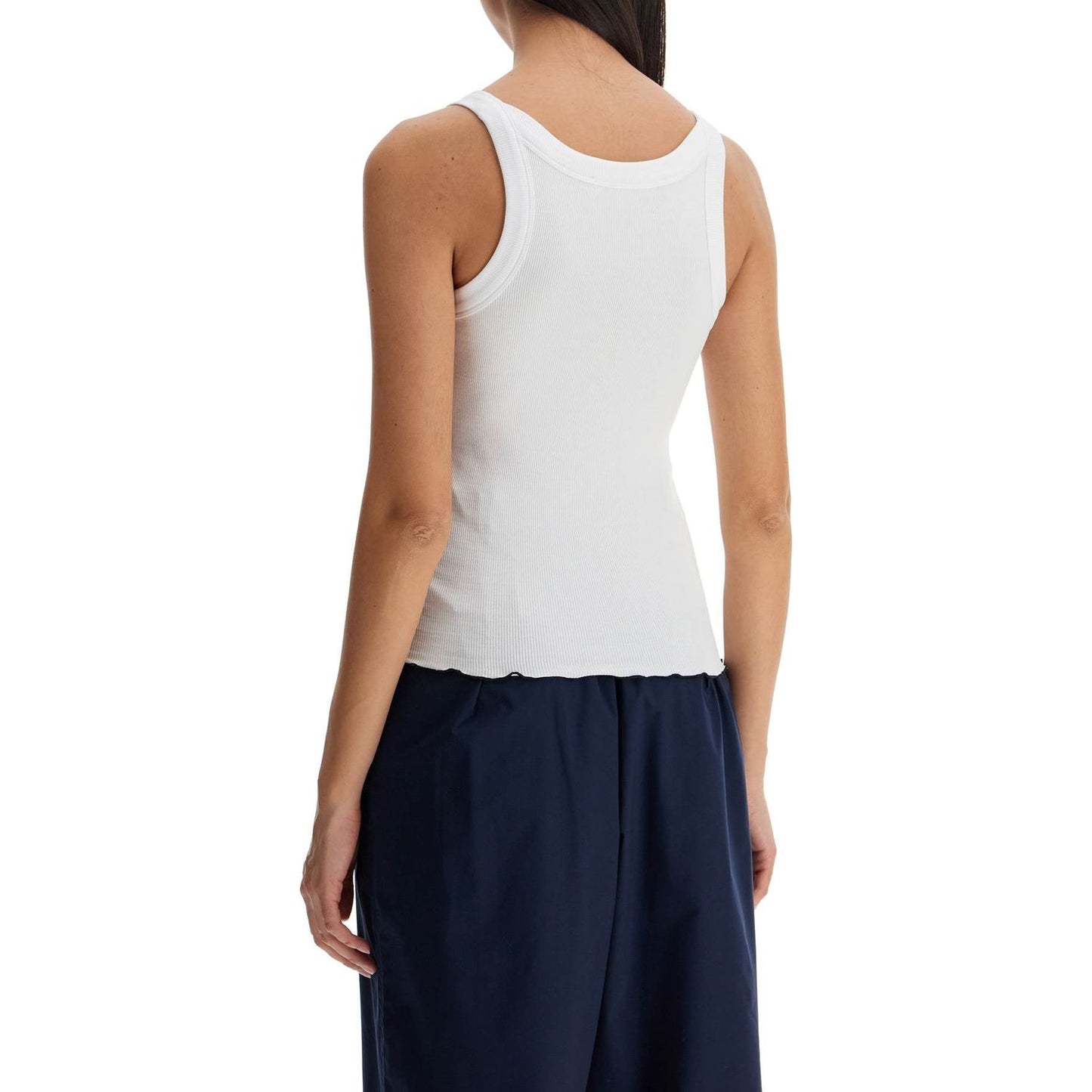 Rotate ribbed tank top with logo label