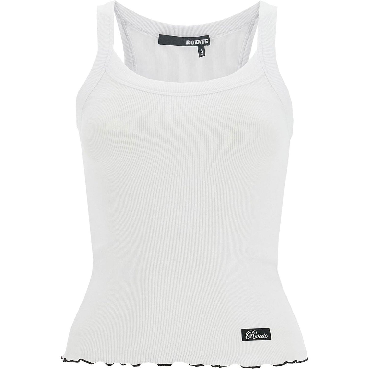 Rotate ribbed tank top with logo label