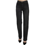 Just Cavalli Black Washed High Waist Straight Denim Pants Jeans PAN70334-30