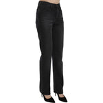 Just Cavalli Black Washed High Waist Straight Denim Pants Jeans PAN70334-30
