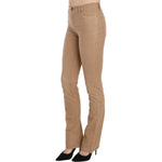 Just Cavalli Brown Cotton Stretch Mid Waist Skinny Trousers Pants PAN70340-24