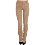 Just Cavalli Brown Cotton Stretch Mid Waist Skinny Trousers Pants PAN70340-24