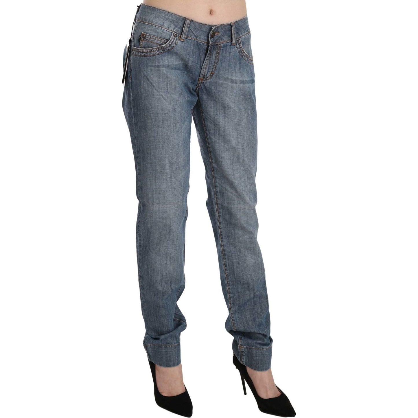 Just Cavalli Chic Blue Washed Slim Fit Denim Jeans Just Cavalli Dim Gray