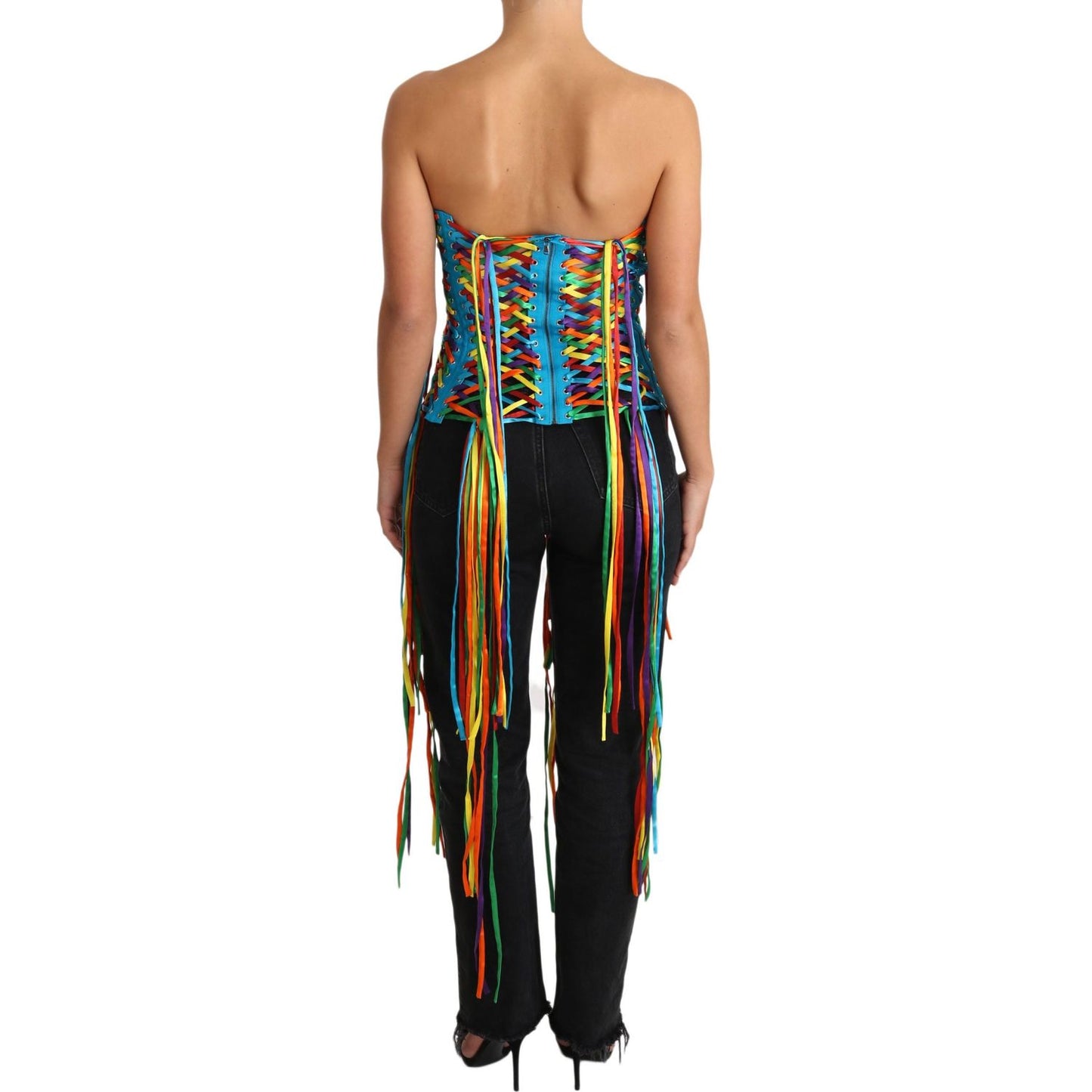 Dolce & Gabbana Multicolor Strapless Bustier Corset Top Dolce & Gabbana Dark Salmon