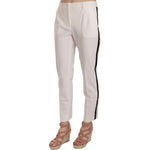 Dolce & Gabbana White Side Stripe Wool Tapered Trouser Pants PAN70013-42