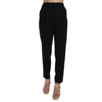 Dolce & Gabbana Black Button Pleated Tapered Trouser Pants PAN70033-36