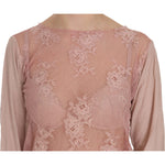 PINK MEMORIES Pink Lace See Through Long Sleeve Blouse TSH3905-42