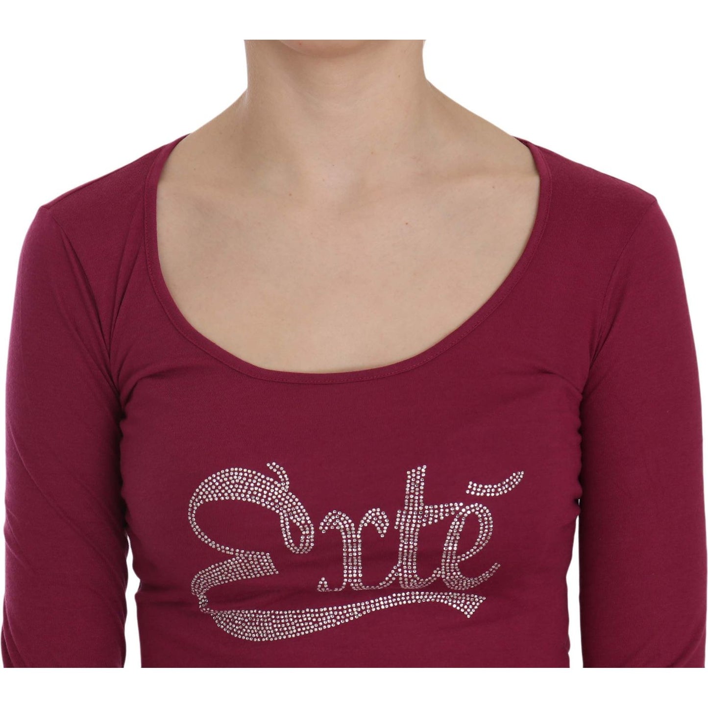 Exte Crystal Embellished Long Sleeve Casual Top TSH3911-38