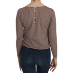 PINK MEMORIES Brown Lace See Through Long Sleeve Top TSH3913-40