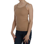PINK MEMORIES Beige Sleeveless Spaghetti Strap Tank Blouse TSH3914-40