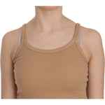 PINK MEMORIES Beige Sleeveless Spaghetti Strap Tank Blouse TSH3914-40