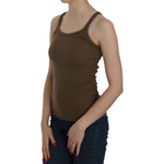 PINK MEMORIES Brown Sleeveless Spaghetti Strap Blouse Top TSH3919-42
