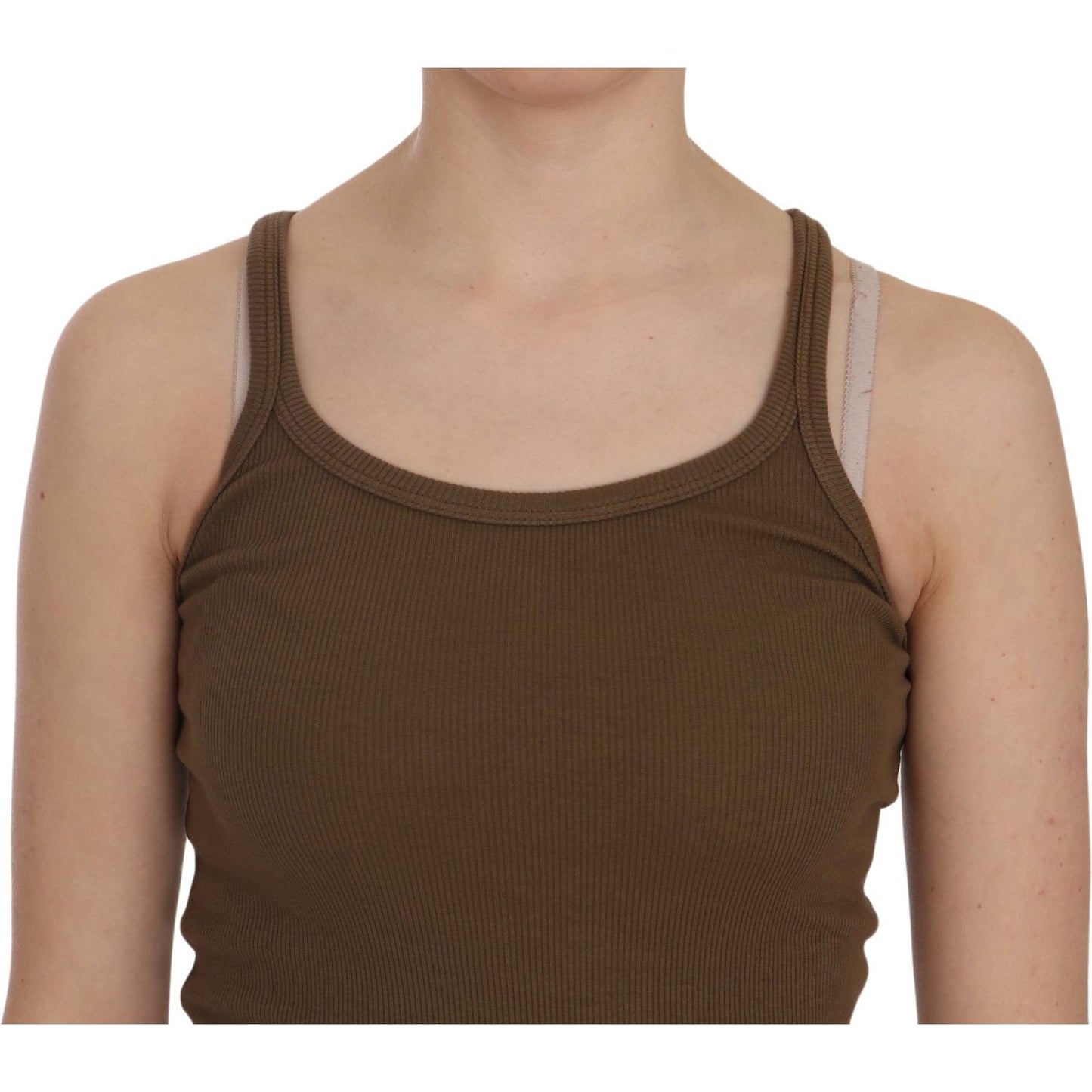 PINK MEMORIES Brown Sleeveless Spaghetti Strap Blouse Top TSH3919-42