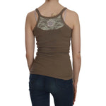 PINK MEMORIES Brown Sleeveless Spaghetti Strap Top TSH3920-40
