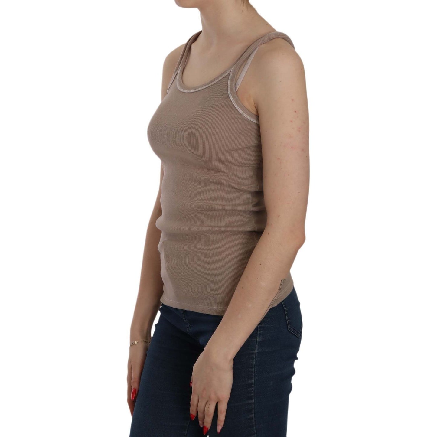 PINK MEMORIES Brown Sleeveless Spaghetti Strap Tank Blouse TSH3922-42