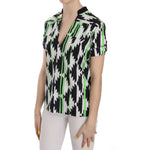 Costume National Multi Color Plunging Top Blouse TSH3668-40