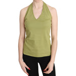 GF Ferre Green Halter Cotton Sleeveless Casual Tank Top Blouse TSH3415-40