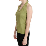 GF Ferre Green Halter Cotton Sleeveless Casual Tank Top Blouse TSH3415-40