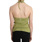 GF Ferre Green Halter Cotton Sleeveless Casual Tank Top Blouse TSH3415-40