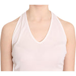 GF Ferre White Halter Cotton Sleeveless Casual Tank Top Blouse TSH3418-38
