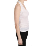 GF Ferre White Halter Cotton Sleeveless Casual Tank Top Blouse TSH3418-38