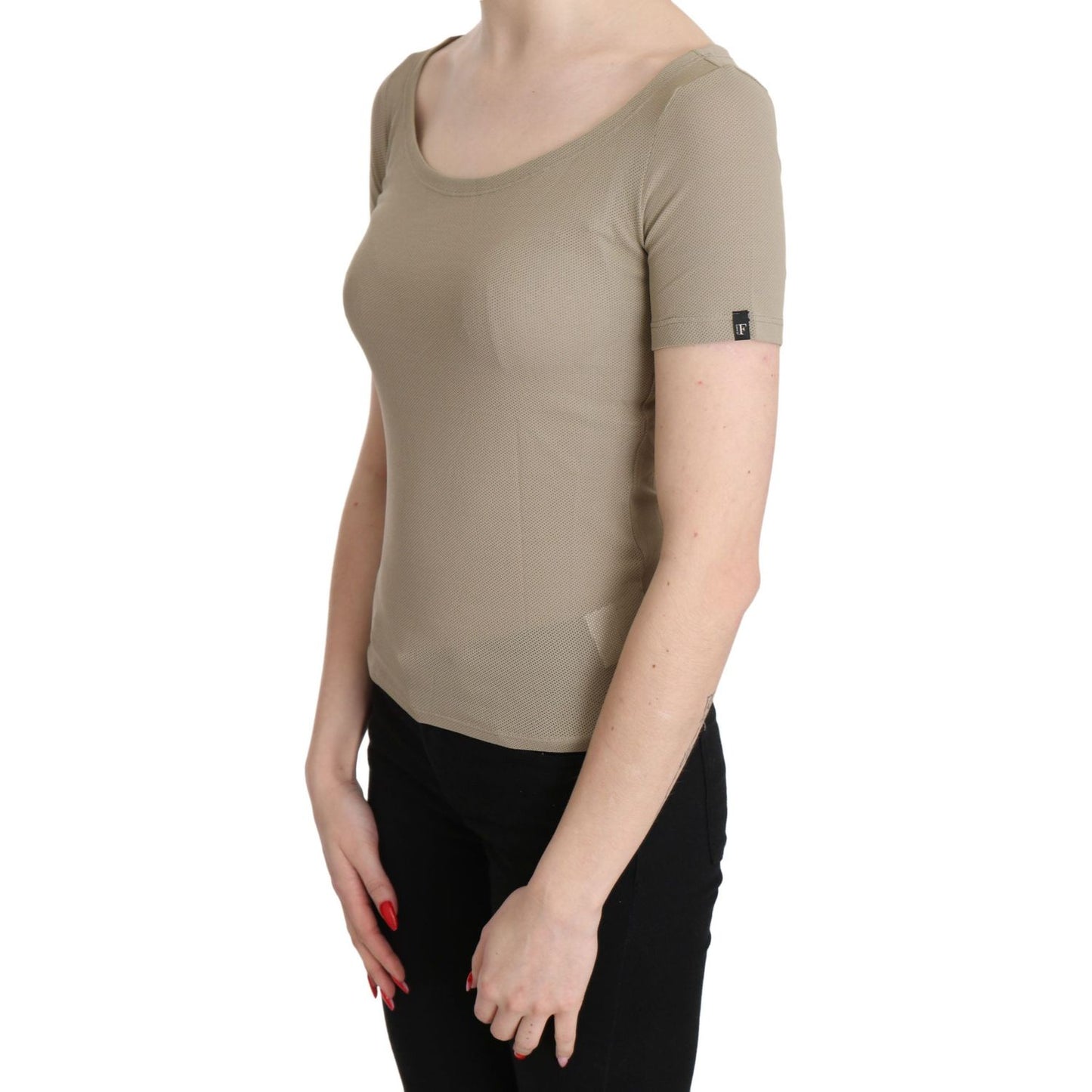 GF Ferre Gray 100% Nylon Short Sleeve Casual Tank Top Blouse TSH3423-42