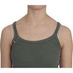 PINK MEMORIES Green Spaghetti Strap Slim Fit Casual Tank Top Blouse TSH3436-S