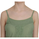 PINK MEMORIES Green Silk Spaghetti Strap Tank Top Blouse TSH3441-42