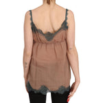 PINK MEMORIES Brown Lace Spaghetti Strap Tank Top Blouse TSH3444-42