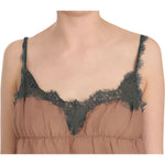 PINK MEMORIES Brown Lace Spaghetti Strap Tank Top Blouse TSH3444-42