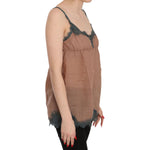 PINK MEMORIES Brown Lace Spaghetti Strap Tank Top Blouse TSH3444-42