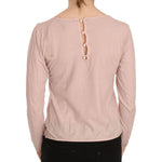 PINK MEMORIES Pink Lace See Through Long Sleeve Top Blouse TSH3453-42