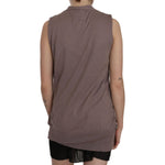 PINK MEMORIES Brown 100% Cotton Sleeveless Cardigan Top Vest TSH3463-38