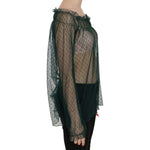 PINK MEMORIES Green Mesh See Through Long Sleeve Top Blouse TSH3464-40
