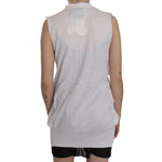 PINK MEMORIES White 100% Cotton Sleeveless Cardigan Top Vest TSH3470-40