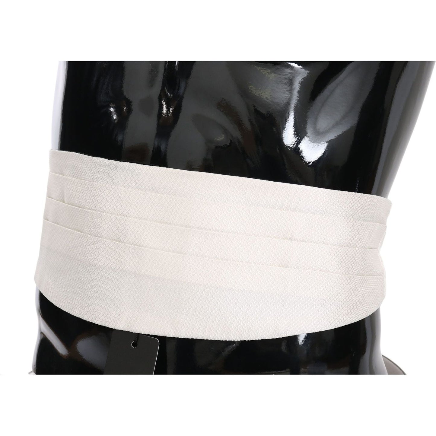 Dolce & Gabbana Elegant Silk White Patterned Cummerbund Dolce & Gabbana Light Gray