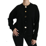 Dolce & Gabbana Black Button Embellished Cardigan Sweater TSH3861-40